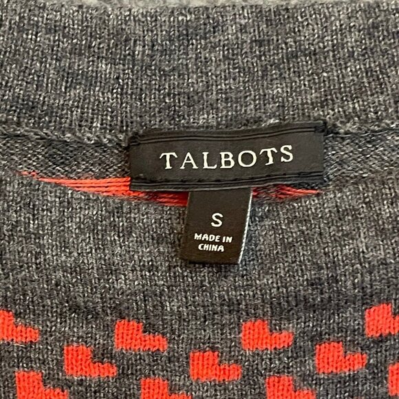 Talbots Lambswool Sweater Womens Small Diamond Argyle Gray Coral Fall Winter - Picture 4 of 7